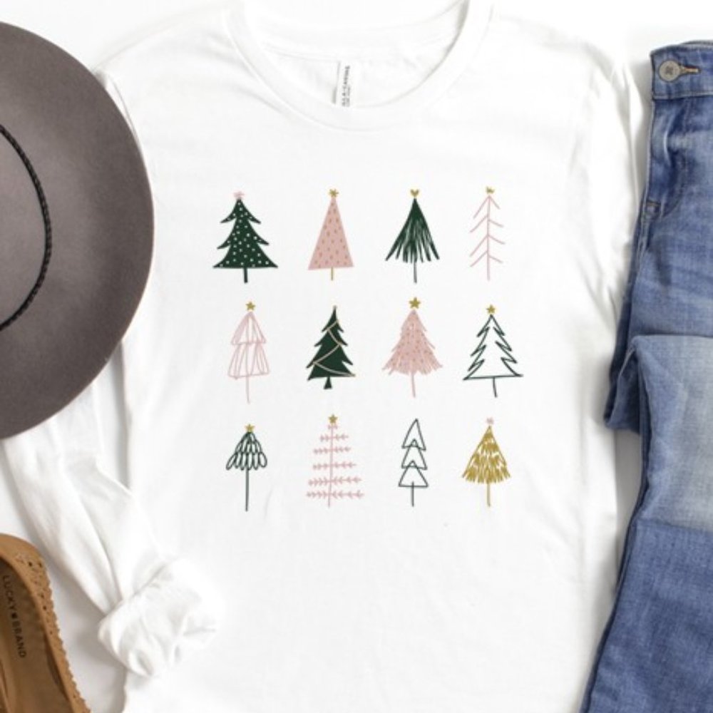 NWT Rose Gold Christmas Tree Tee